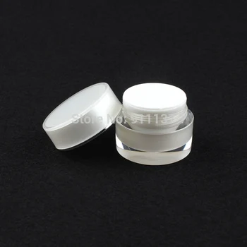 100ks kozmetické mini plastové 5ml jar na nechty | cosmetic 5ml plastové jar veľkoobchod | 5g biele mini krém na jar aj s vekom